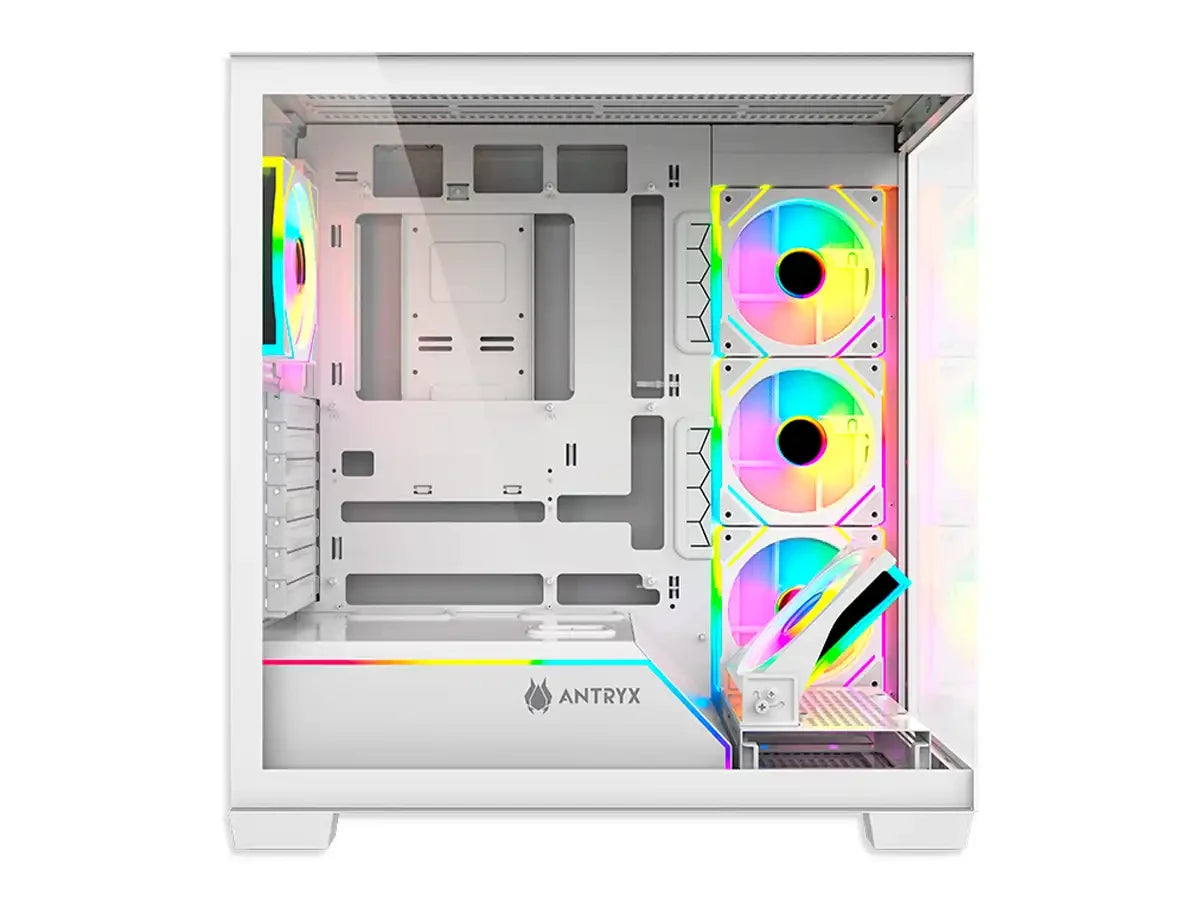 Case Antryx Fx850 Pro Gaming S/fuente (ac-fx850wp) Panel De Vidrio, 5 Ventiladores, Led Argb, White