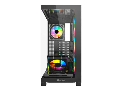 Case Antryx Fx850 Pro Gaming S/fuente (ac-fx850kp) Panel De Vidrio, 5 Ventiladores, Led Argb, Negro