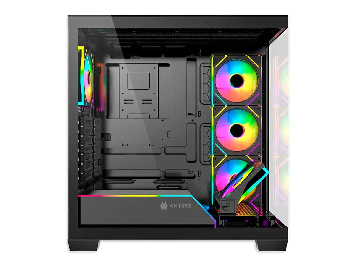 Case Antryx Fx850 Pro Gaming S/fuente (ac-fx850kp) Panel De Vidrio, 5 Ventiladores, Led Argb, Negro
