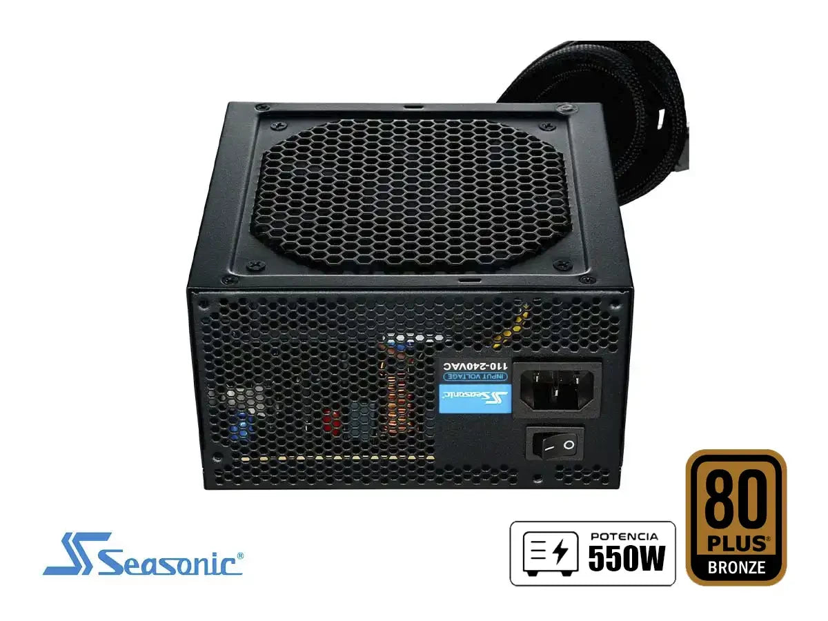 Fuente De Poder Seasonic 550w S12iii (ssr-550gb3) Atx, 80 Plus Bronze, No Modular, Negro