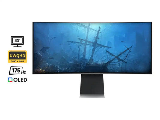 Monitor Samsung 34 Odyssey Oled G8 (ls34dg850slxpe) Gaming 175hz, 2k/wqhd, 3ms, Curvo, 1 Hdmi, 2 Dp