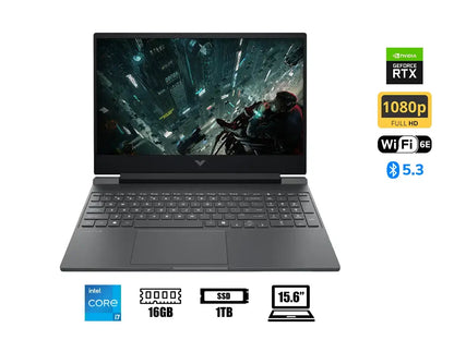 Laptop Hp Core I7-13620h Victus 15-fa2093 Gaming (b97dtua#aba) 15.6" Fhd 144hz, Ram 16gb, Ssd 1tb, Rtx 5060 8gb, Win11, Mica Silver, 13gen
