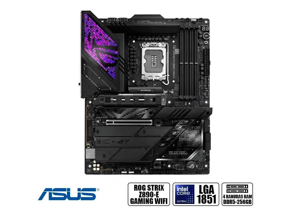 Placa Madre Asus Rog Strix Z890-e Gaming Wifi (rog Strix Z890-e Gaming Wifi) Socket Lga 1851, Ram Ddr5, Core Ultra Gen., Rgb