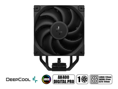 Cooler Para Procesador Deepcool Ak400 Digital Pro (r-ak400-bkapmn-g) 1 Ventilador, 120mm, Negro