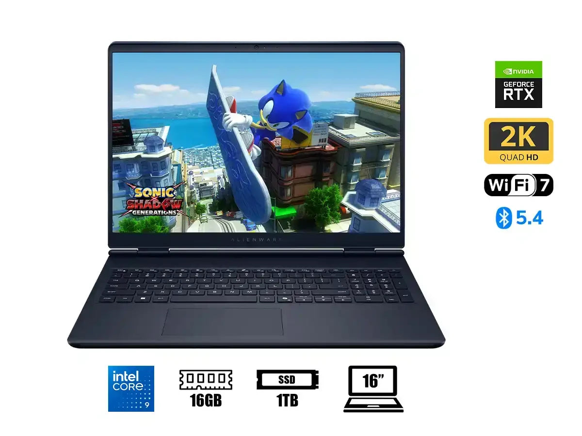 Laptop Dell Core 9 270h Alienware Aurora Gaming (ac16250) 16" Qhd+ 120hz, Ram 16gb, Ssd 1tb, Rtx 5060 8gb, Win11, Black