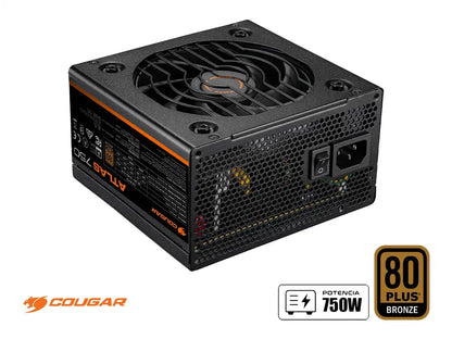 Fuente De Poder Cougar 750w Atlas Cgr Bd-750 (31al075002p01) Atx, 80 Plus Bronze, No Modular, Negro