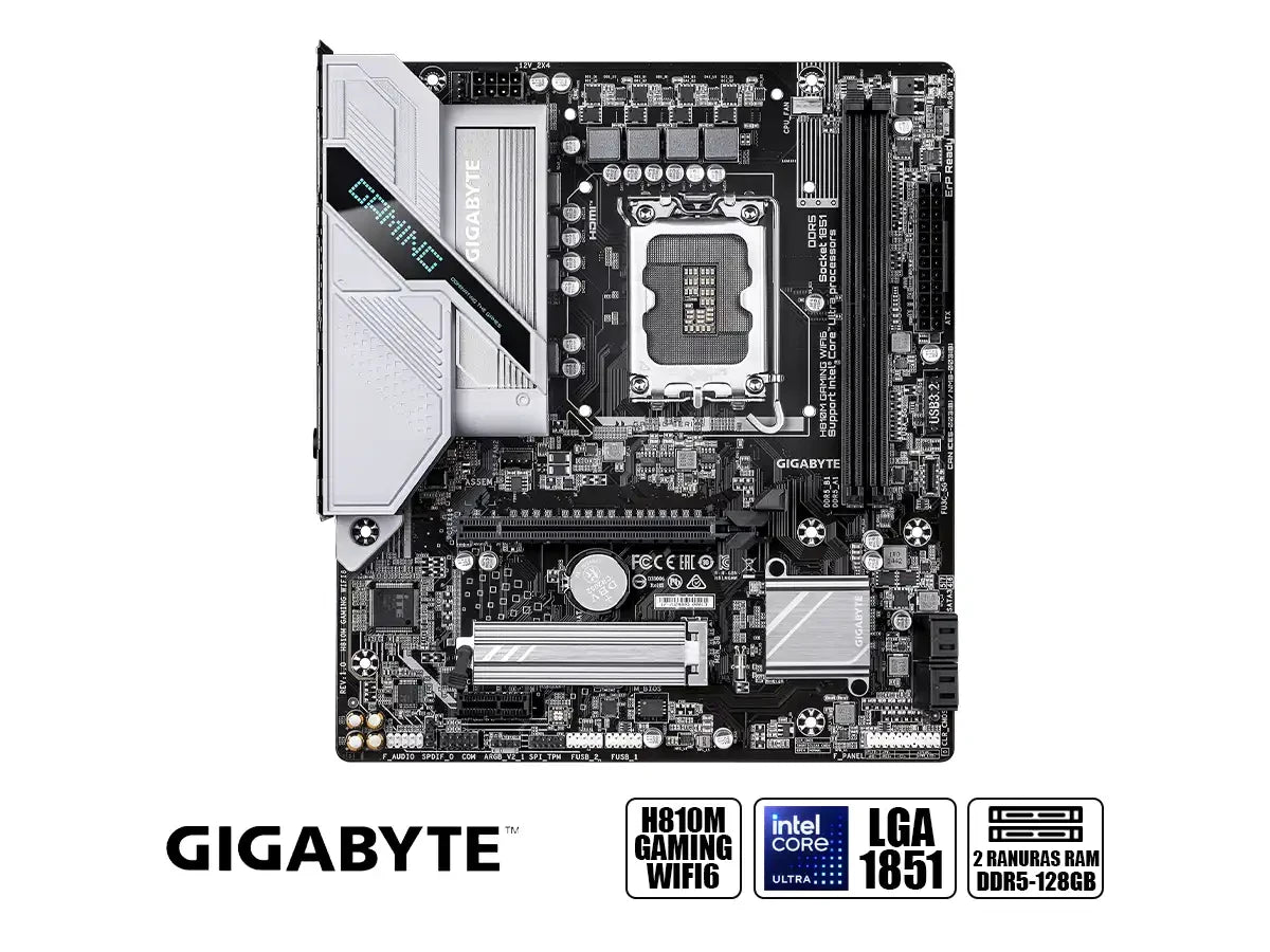 Placa Madre Gigabyte H810m Gaming Wifi6 (h810m Gaming Wifi6) Socket Lga 1851, Ram Ddr5 8200 Mhz, Core Ultra