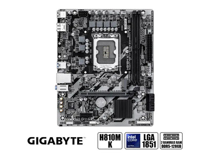 Placa Madre Gigabyte H810m K (h810m K G10) Socket Lga 1851, Ram Ddr5 8200 Mhz, Core Ultra