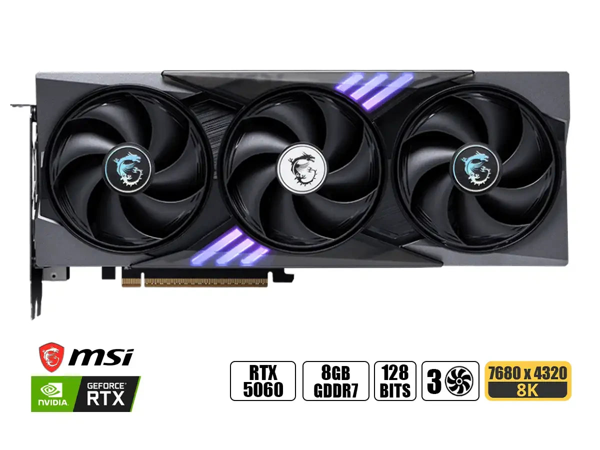 Tarjeta De Video Msi Geforce Rtx 5060 8gb Gaming Trio 3x Oc Gddr7 (90rtx 5060 8ggamingtrio-oc) Nvidia, 128 Bits, 3 Ventiladores
