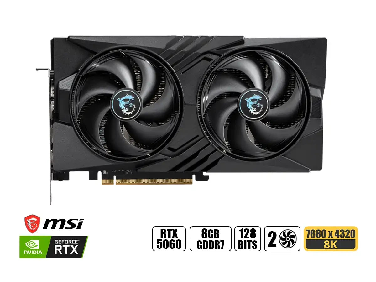 Tarjeta De Video Msi Geforce Rtx 5060 8gb Gaming Oc Gddr7 (90rtx 5060 8ggaming Oc) Nvidia, 128 Bits, 2 Ventiladores