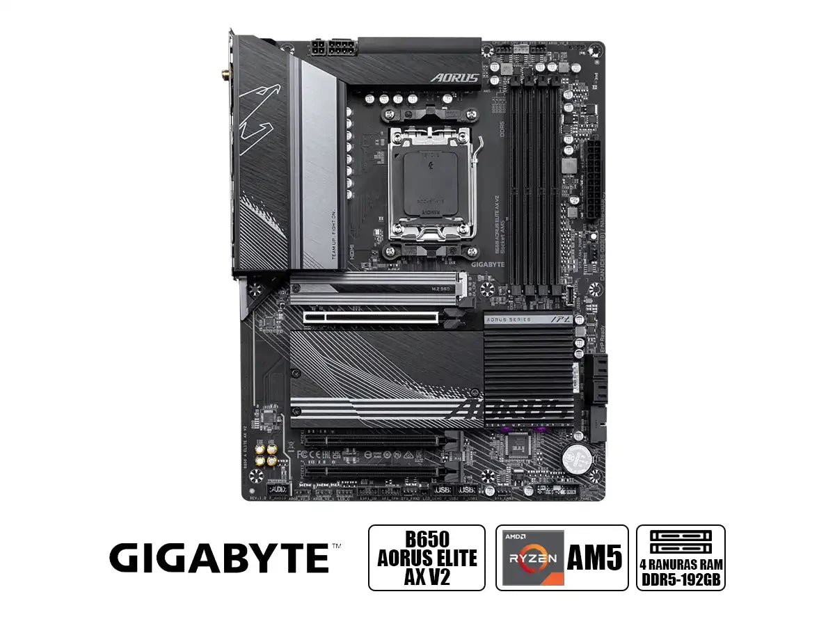 Placa Madre Gigabyte B650 Aorus Elite Ax V2 (b650 Aorus Elite Axv2) Socket Am5, Ram Ddr5 Buss 8000oc Mhz, Wifi