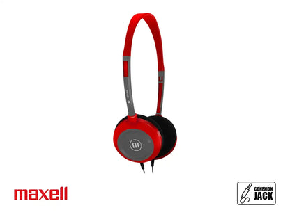 Auricular Maxell Hp-200 Ultra Light (348408) Con Microfono, Rojo / Gris
