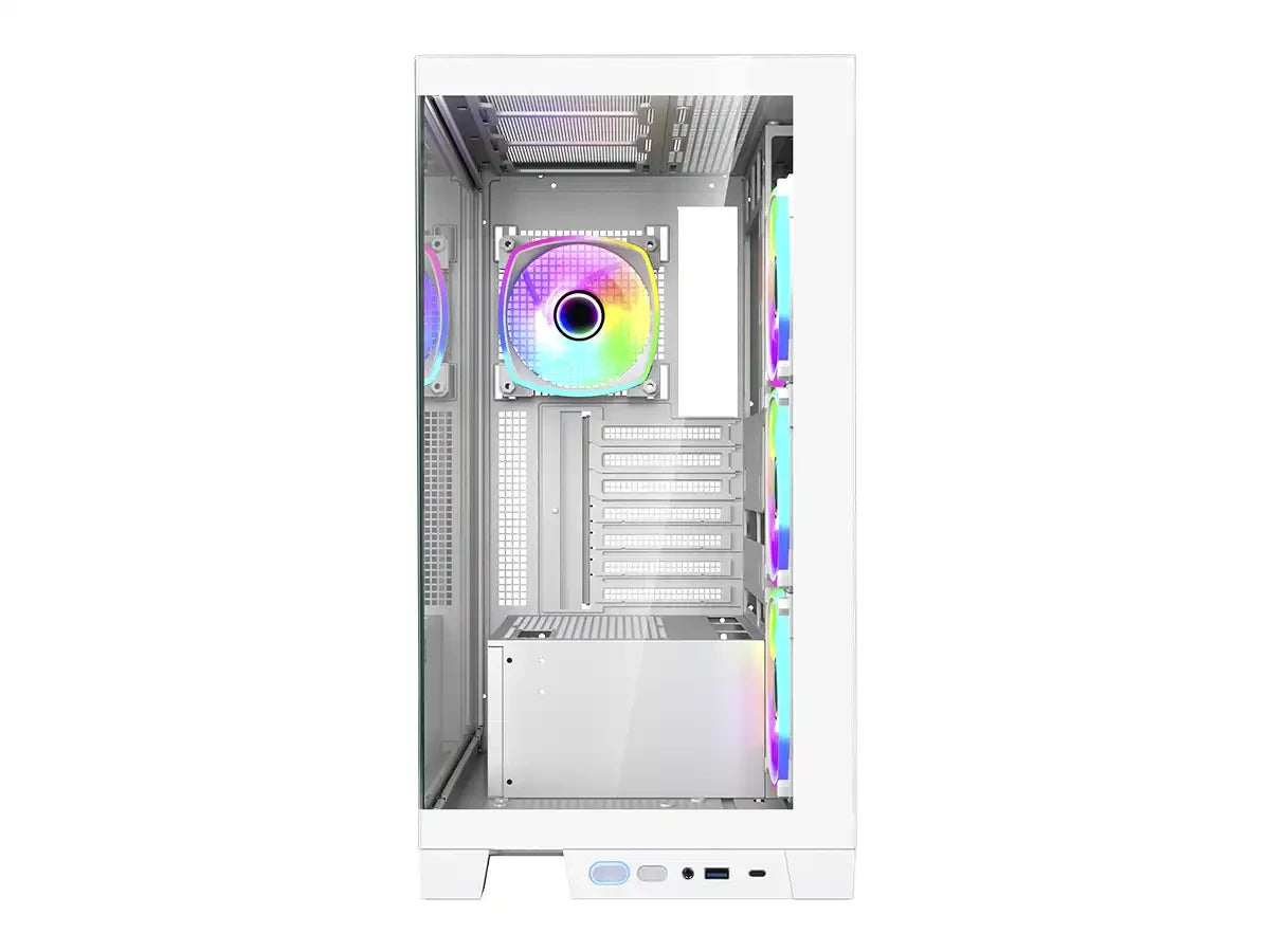 Case Gamer Gambyte Magus S/fuente, Blanco (cs-maw4argwr-lg) Panel De Vidrio, 4 Ventilador, Led Argb