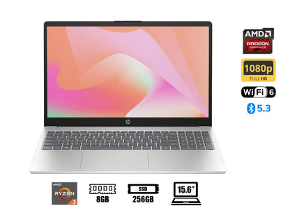 Laptop Hp Ryzen 3 7320u 15-fc0005la (802m8la#abm) 15.6" Fhd Tn, Ram 8gb, Ssd 256, Esp, S/sistema