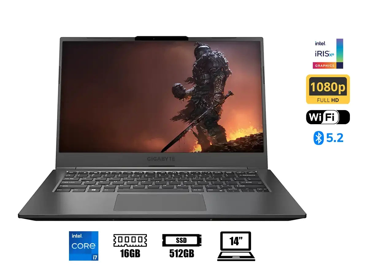 Laptop Gigabyte Core I7-1195g7 U4 Gamer (u4 Ud-70us823so) Pantalla 14" Fhd, Ram 16gb, Ssd M.2 512gb, Win11, Es., 11gen