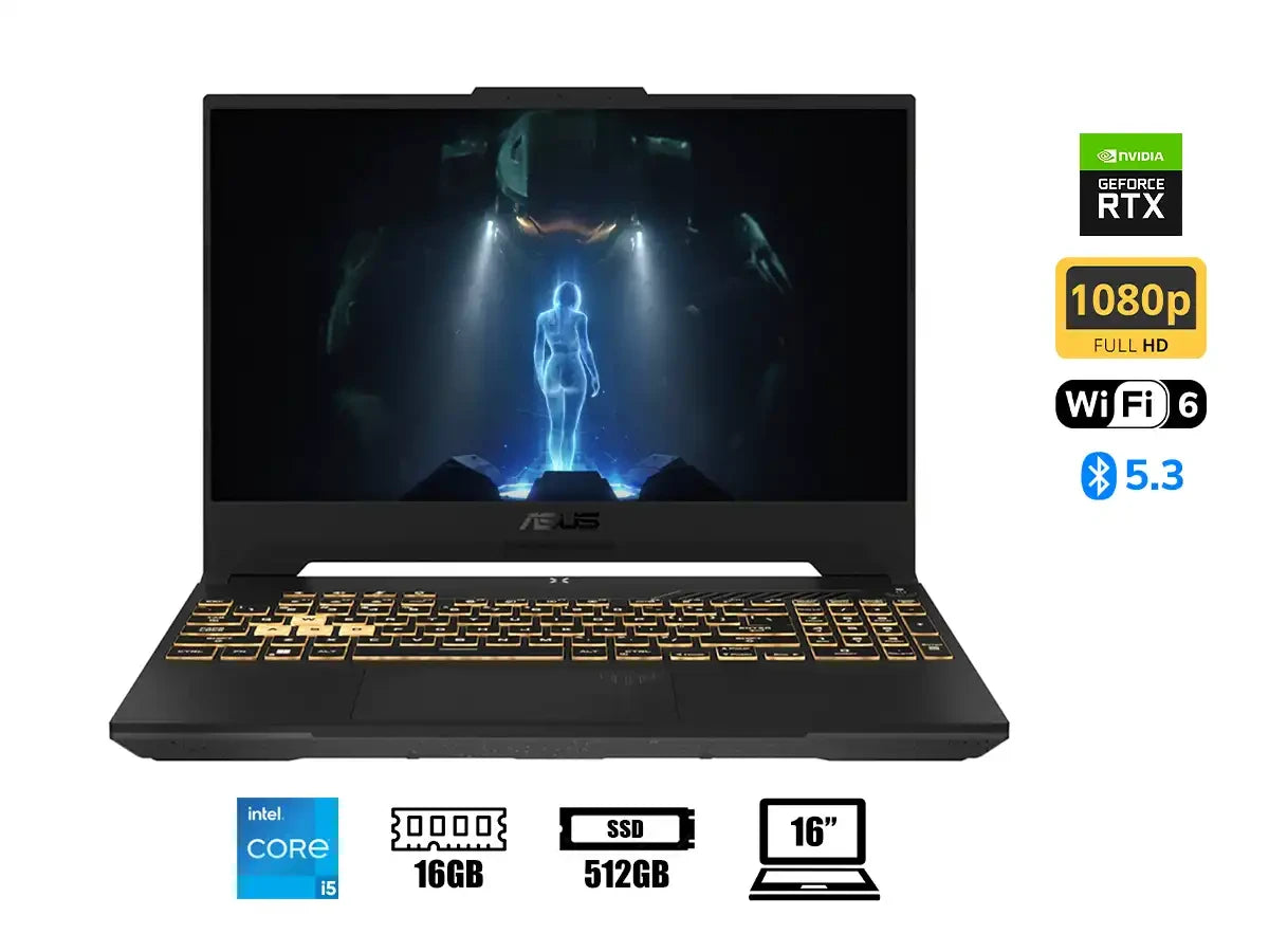 Laptop Asus Core 5 210h Tuf Gaming Fx607vj-rl009 (90nr0mz6-m000n0) 16" Fhd 144hz, Ram 16gb, Ssd 512gb, Rtx 3050 6gb, Mecha Gray