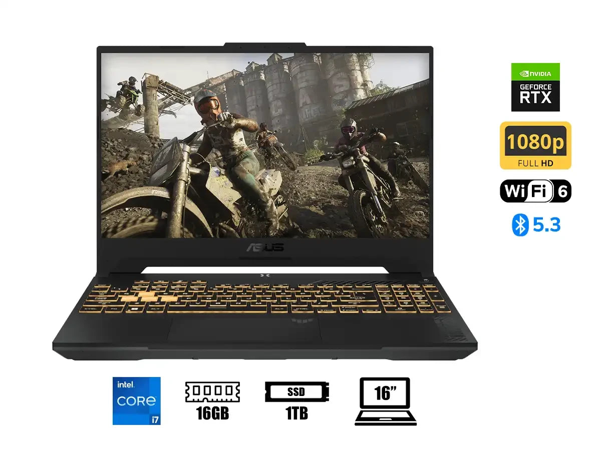 Laptop Asus Core I7-13620h Tuf Gaming F16 Fx607vu-rl091 (90nr0n06-m00a10) 16" Fhd 144hz, Ram 16gb, Ssd 1tb, Rtx 4050 6gb, S/sistema, Gray, 13gen