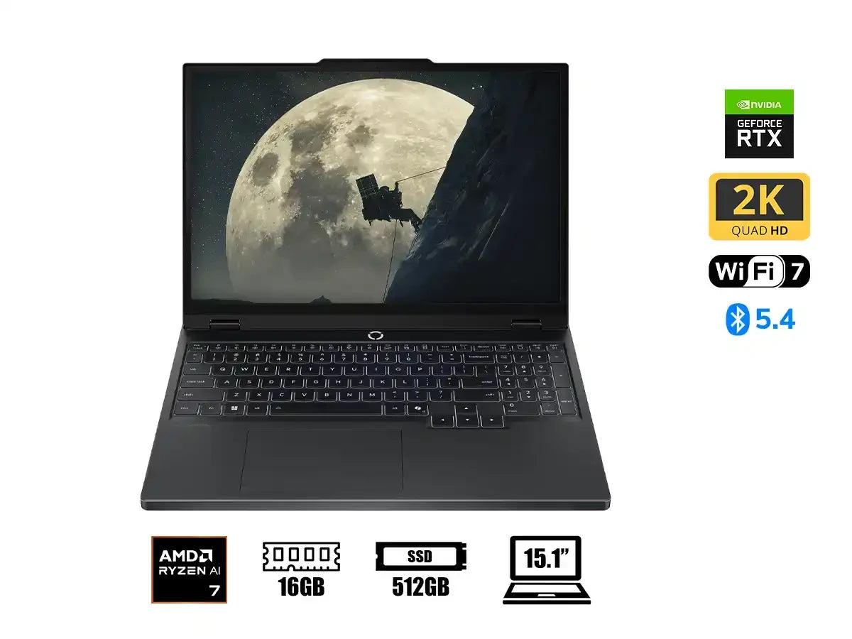 Laptop Lenovo Ryzen 7 260 Legion 5 15ahp10 Gaming (83m00001us) 15.1" Wqxga 165hz Oled, Ram 16gb, Ssd 512gb, Rtx 5060 8gb, Rgb, Win11, Negro