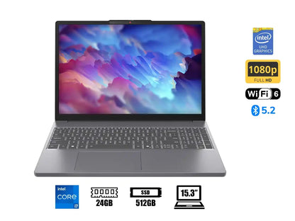 Laptop Lenovo Core I7-13620h Ideapad Slim 3 15irh10 (83k100kflm) Pantalla 15.3", Ram 24gb, Ssd 512gb, 13gen. Esp