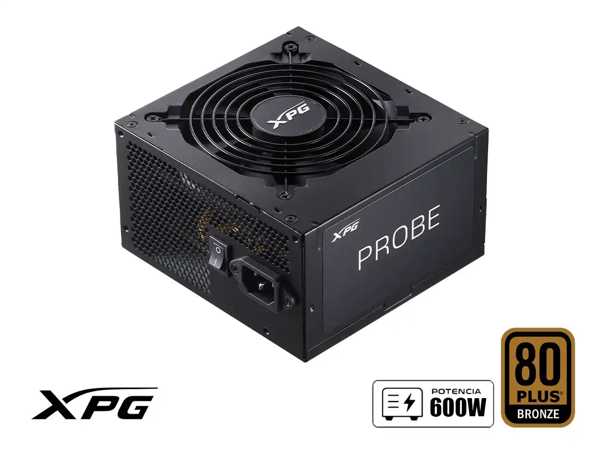 Fuente De Poder Xpg 600w Probe (probe600b-bkcus) Atx, 80 Plus Bronze, No Modular, Negro