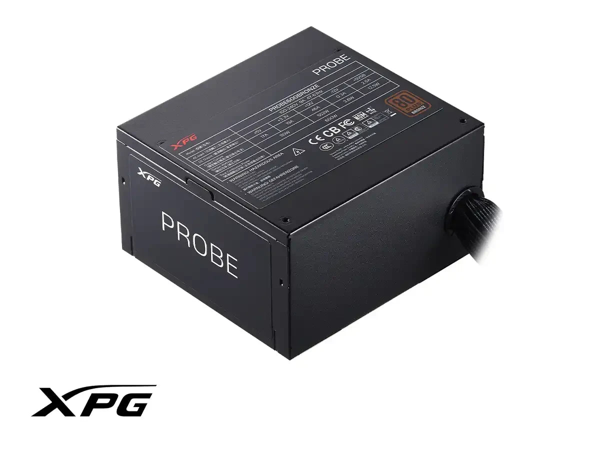 Fuente De Poder Xpg 600w Probe (probe600b-bkcus) Atx, 80 Plus Bronze, No Modular, Negro