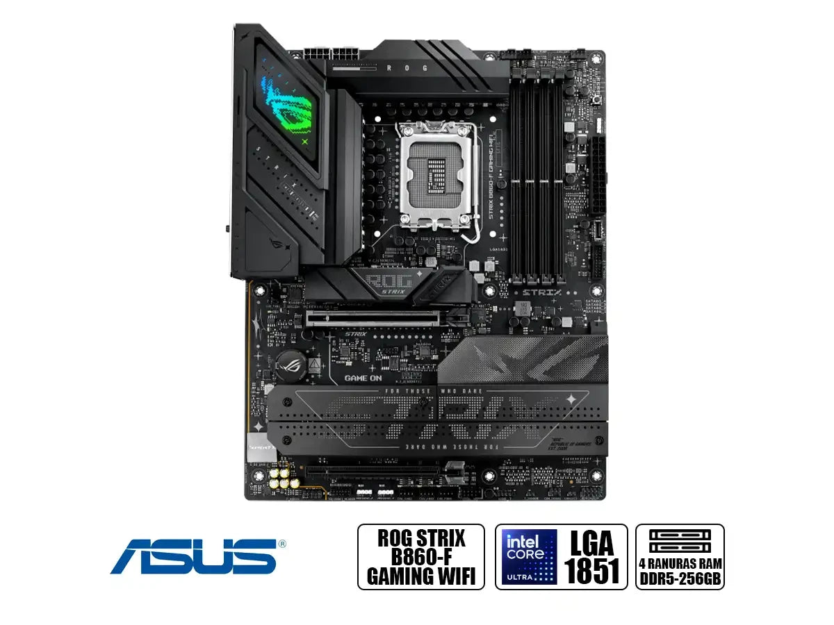 Placa Madre Asus B860-f Rog Strix (90rog Strix B860-f Gmg Wifi ) Socket Lga 1851, Ram Ddr5 9066oc Mt/s, Core Ultra, Wifi 7