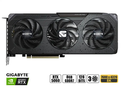 Tarjeta De Video Gigabyte Geforce Rtx 5060 8gb Gaming Oc Gddr7 (gv-n5060gaming-oc-8gd) Nvidia 128 Bits, 3 Ventiladores