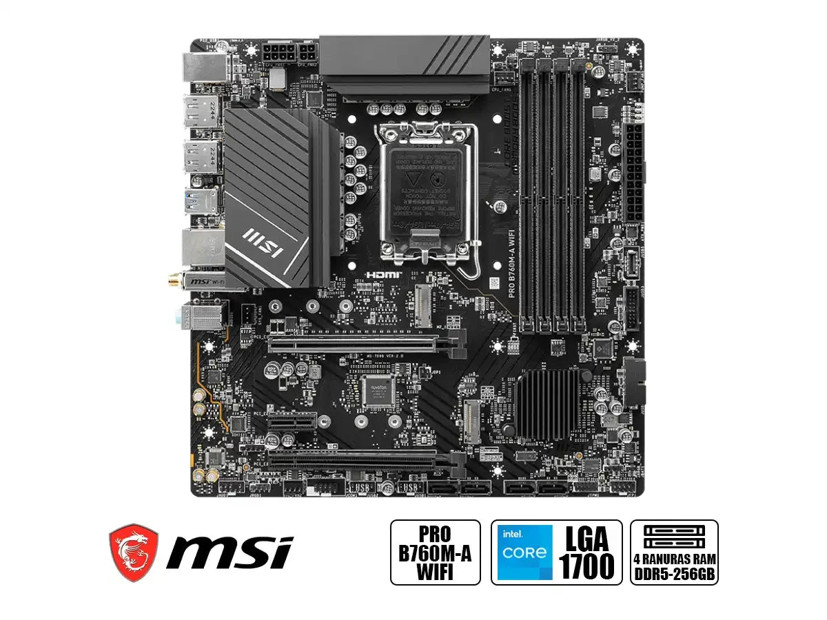 Placa Madre Msi B760m-a Pro Wifi (msi B760m-a Pro Wifi Ddr5) Socket Lga 1700, Ram Ddr5, 14va, 13va, 12va Gen