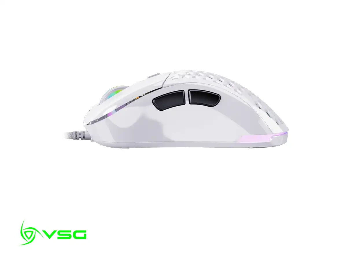 Mouse Vsg Gamer Aquila Air Blanco Brillante (vg-m550-wht-glo) Hasta 16.000 Dpi, 6 Botones, Rgb