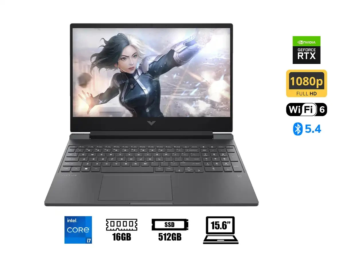 Laptop Hp Core I7-13620h Victus 15-fa2787nr Gaming (9015-fa2787nr) 15.6" Fhd 144hz, Ram 16gb, Ssd 512gb, Rtx 5060 8gb, Win11, 13gen.