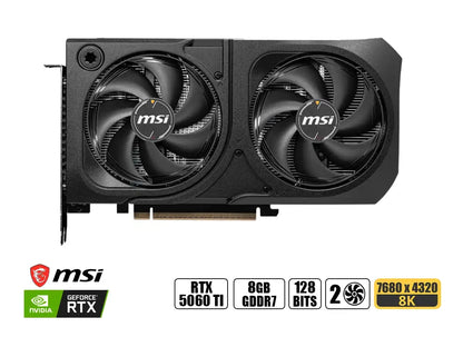 Tarjeta De Video Msi Geforce Rtx 5060 Ti 8gb Shadow 2x Oc Plus Gddr7 (rtx 5060 Ti 8g Shadow-2x-oc-plus) Nvidia, 128 Bits