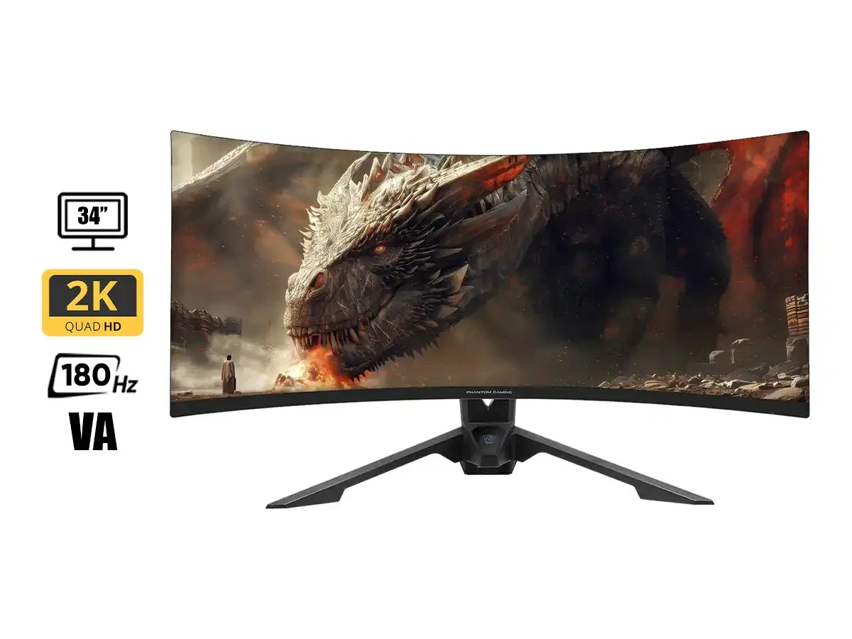 Monitor Asrock 34 Pulgadas Phantom (90lxa0j0-a0u1a0v) Gaming 180hz, 1ms, Freesync,2k+/wqhd, Curvo, 2 Hdmi, 2 Dp, Pg Mini-oled, 5 Usb, Altavoz.