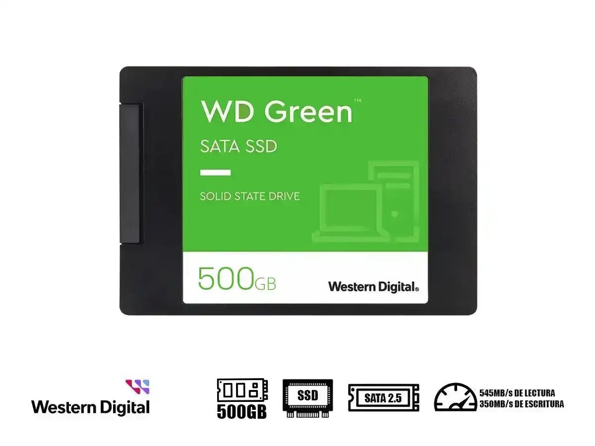 Unidad De Almacenamiento Ssd Sata 2.5 Western Digital 500 Gb Wd Green (wds500g5g0a) 545mb/s