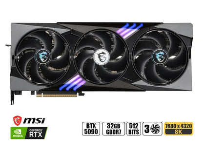 Tarjeta De Video Msi Geforce Rtx 5090 Gaming Trio Oc 32gb Gdrr7 (g5090-32gtc) Nvidia 512 Bits, 3 Ventiladores