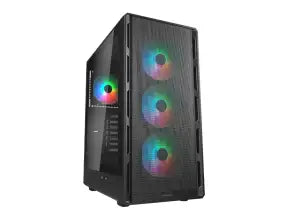 Case Cougar Airface Pure Rgb 650w Bronze (392bd20.0001) Panel De Vidrio, 3 Ventiladores, Led Rgb, 2 Usb, Negro