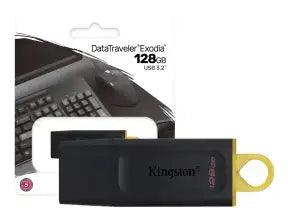Memoria Usb Kingston 128gb Datatraveler Exodia (dtx/128gb) Usb 3.2, Dispositivo De Almacenamiento, Negro