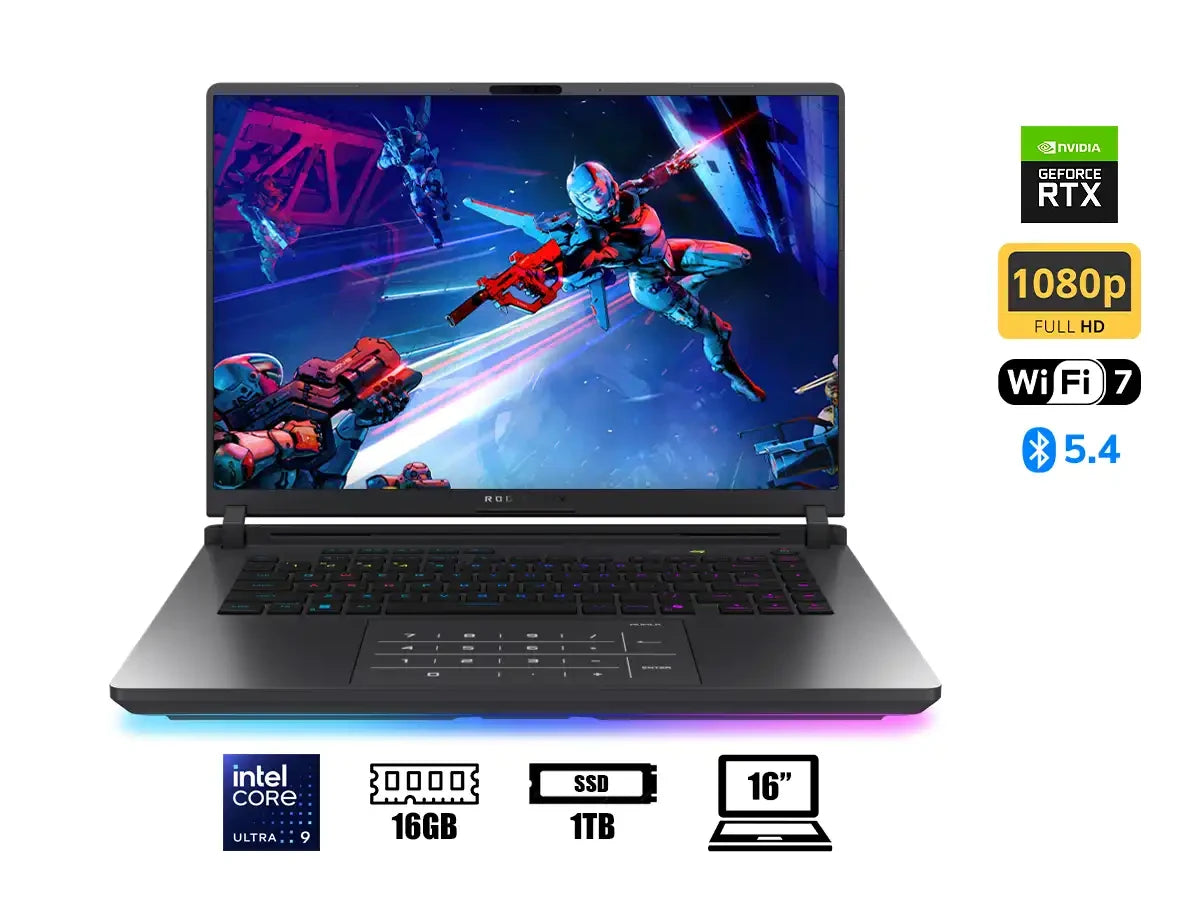 Laptop Asus Core Ultra 9 275hx Rog Strix G16 G615lm-rv015w (90nr0lj1-m000k0) 16" Fhd 165hz, Ram 16gb, Ssd 1b, Rtx 5060 8g, Win11, Mochila+mouse