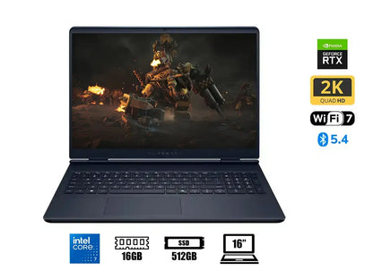 Laptop Dell Core 7 240h Alienware Aurora Ac16250 Gaming (aw16ac16250i7) Pantalla 16" 2k 120hz, Ram 16gb, Ssd 512gb, Rtx 5050 8gb, Negro