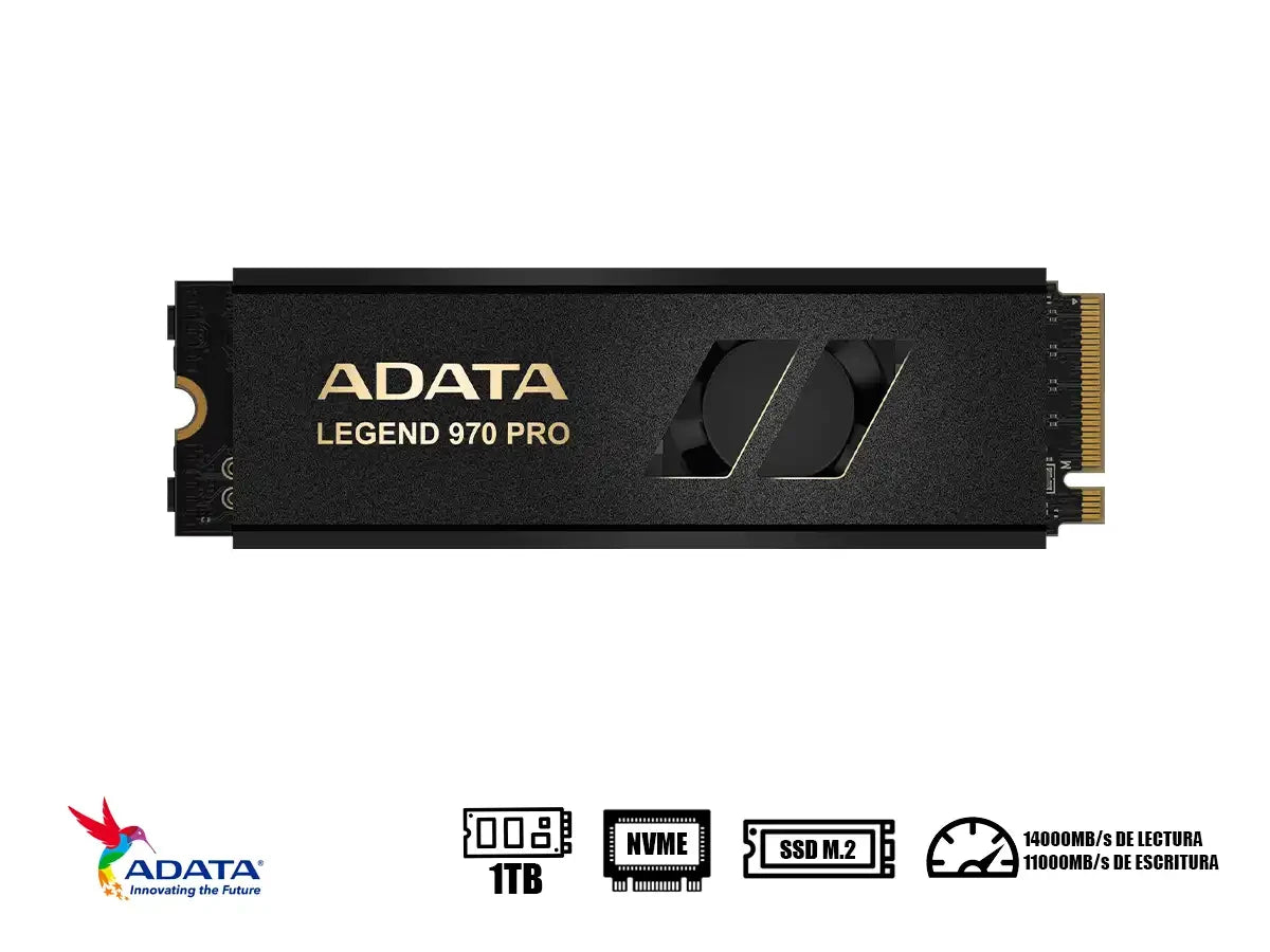 Unidad De Almacenamiento Ssd M.2 Pcie Adata 1tb Nvme Legend 970 Pro, Pcie Gen5 X4, 2280 (sleg-970p-1tci) Lectura 10 000 Mbs