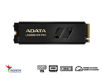 Unidad De Almacenamiento Ssd M.2 Pcie Adata 1tb Nvme Legend 970 Pro, Pcie Gen5 X4, 2280 (sleg-970p-1tci) Lectura 10 000 Mbs