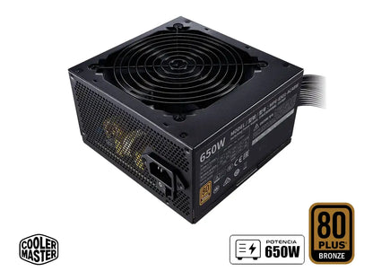 Fuente De Poder Cooler Master 650w Mwe V3 (mpe-6501-acabw-bus) Atx, 80 Plus Bronze, Negro