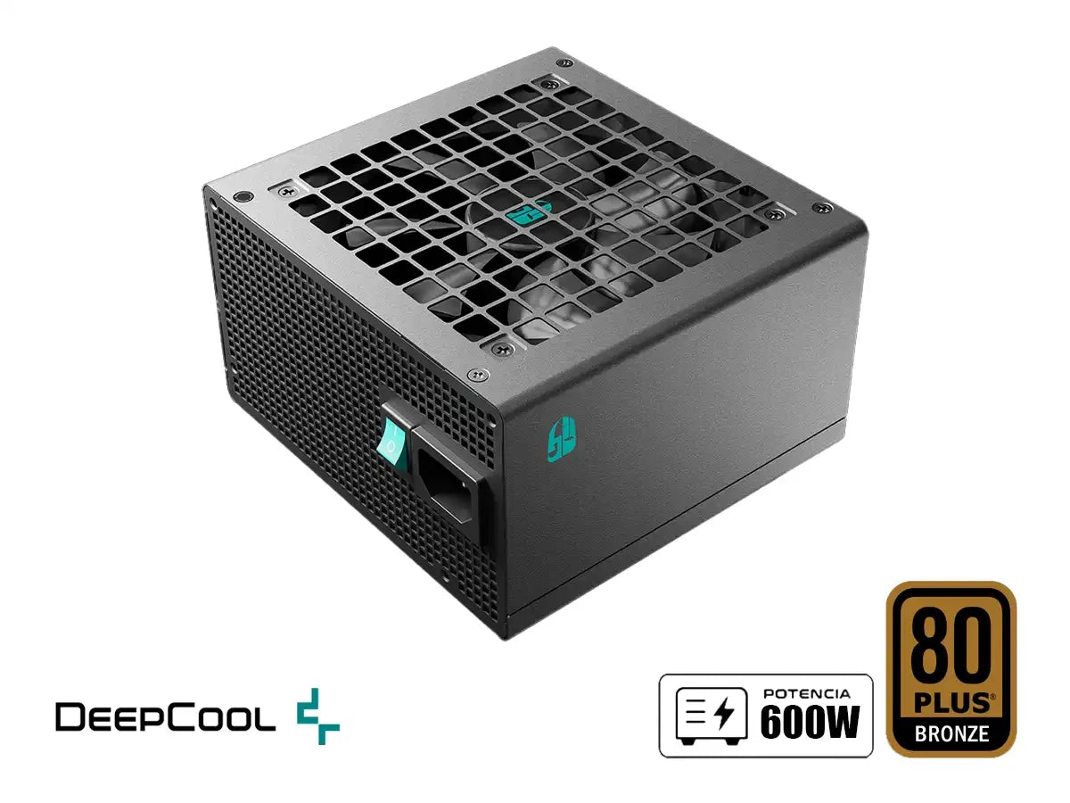 Fuente De Poder Deepcool 600w, Pf600x 80 Plus Bronze (pf600x-hd) Atx, 80 Plus Bronze, No Modular, Negro