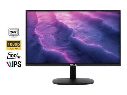 Monitor Asrock 24.5 Pulgadas Cl25ff (cl25ff) Gaming 100hz, Fhd, 1ms, Freesync, 1 Hdmi, 1 Vga