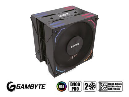 Cooler Para Procesador Gambyte D400 Pro (d400 Pro) 90mm, Negro
