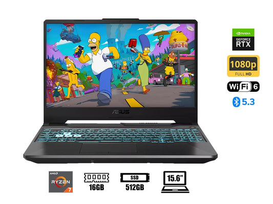 Laptop Asus Ryzen 7-7445hs A15 Tuf Gaming (90nr0jf7-m00f40) Pantalla 15.6" Fhd Ips, Ram 16gb, Ssd 512gb, Rtx 3050 4gb, S/s, Negro