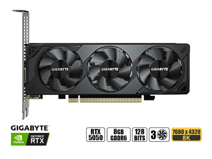Tarjeta De Video Gigabyte Geforce Rtx 5050 8gb Low Prolife Oc Gddr6 (90gv-n5050oc-8gl) Nvidia 128 Bits, 3 Ventiladores