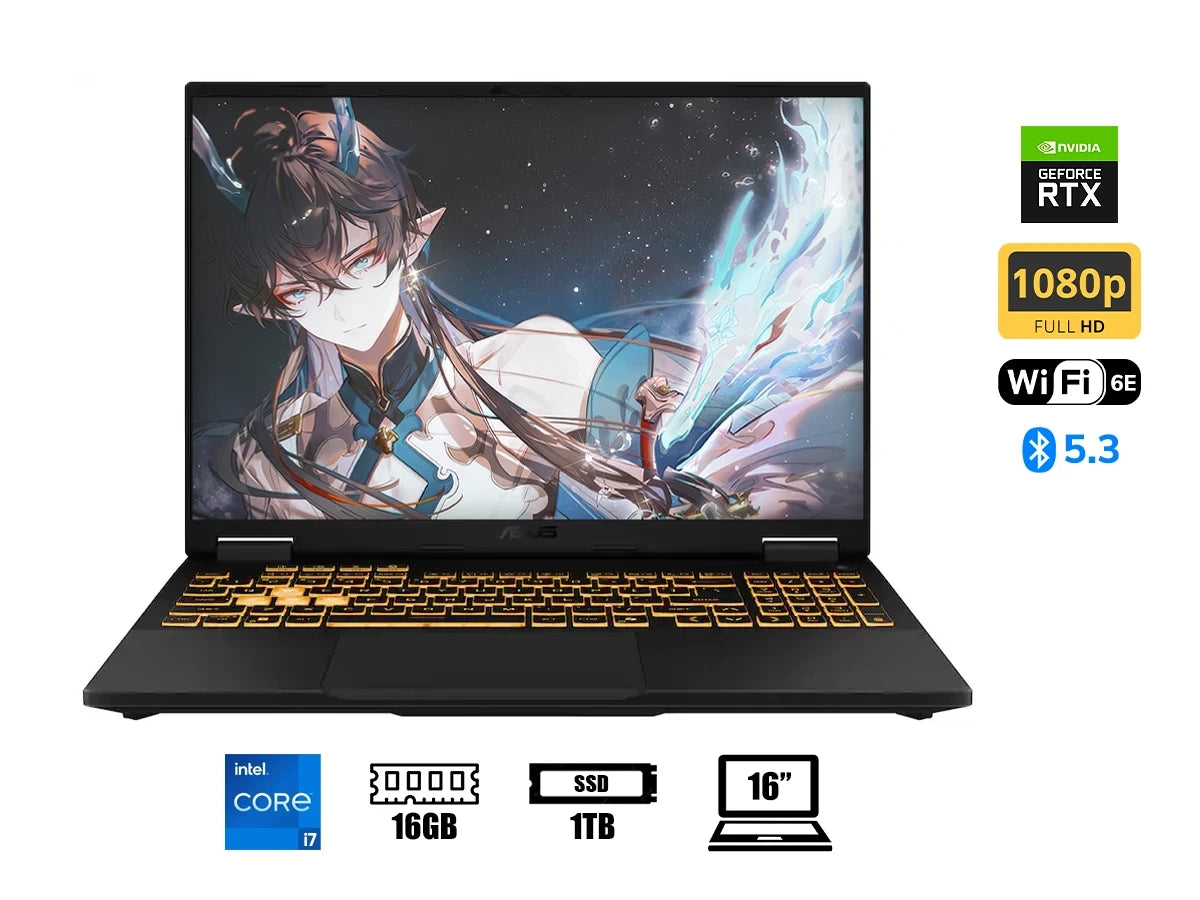 Laptop Asus Core I7-14650hx Asus Tuf F16 Fx608jhr-rv006 (90nr0na1-m000z0) 16" Fhd 165hz, Ram 16gb, Ssd 1tb, Rtx 5050 8gb, Jaeger Gray, 14gen