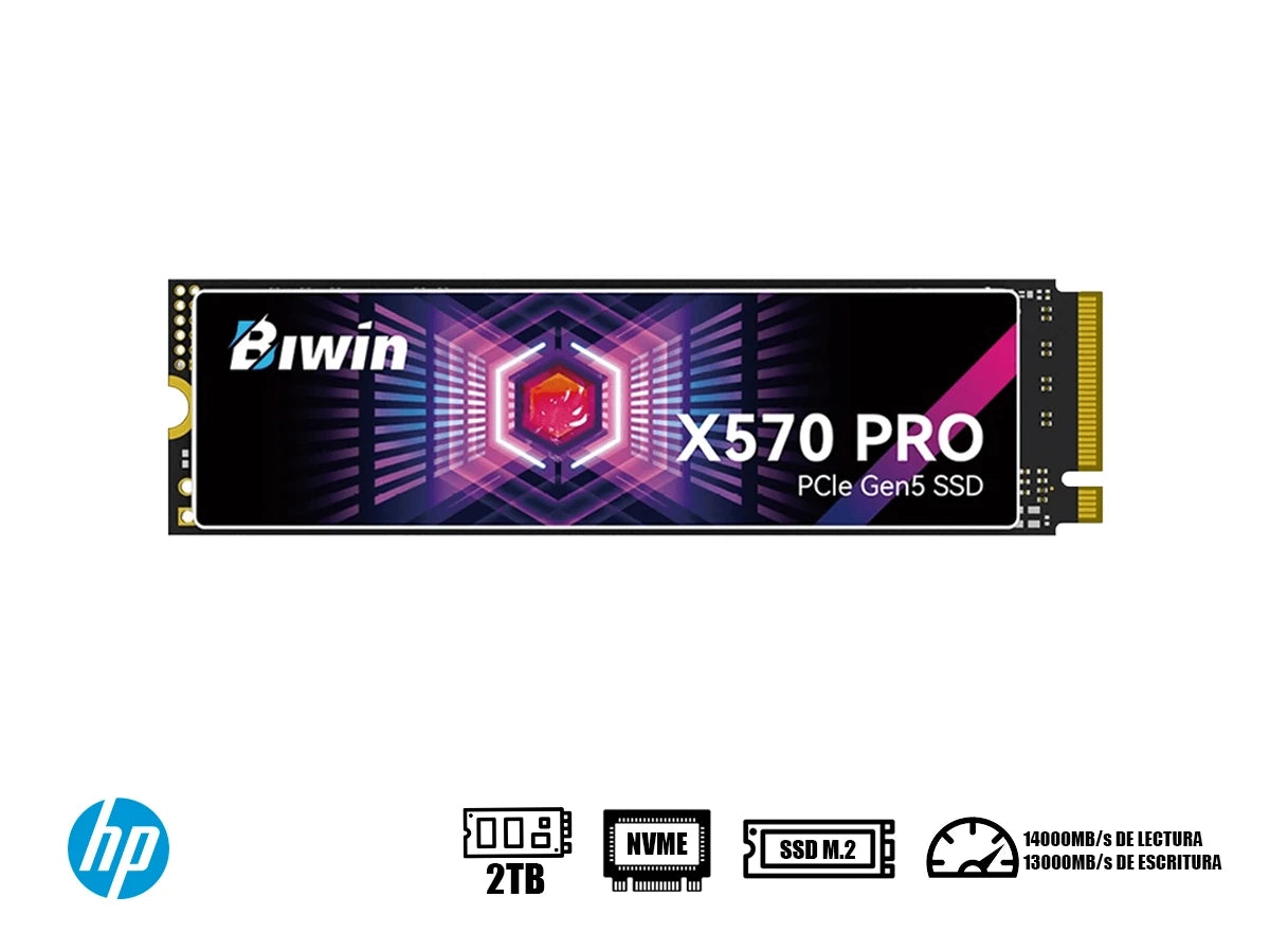 Unidad De Almacenamiento Ssd M.2 Pcie Biwin X570 Pro 2tb, 2280 (bx570dn02tb-rgx) 14000mb/s