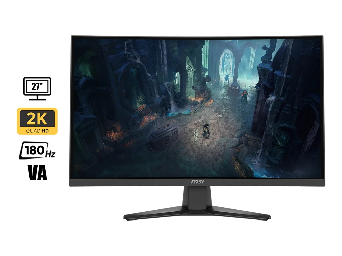 Monitor Msi 27 Pulgadas Mag 275cqf E18 (mag 275cqf) Gaming 180hz, 2k/qhd, Curvo, Va, 2hdmi, 1dp