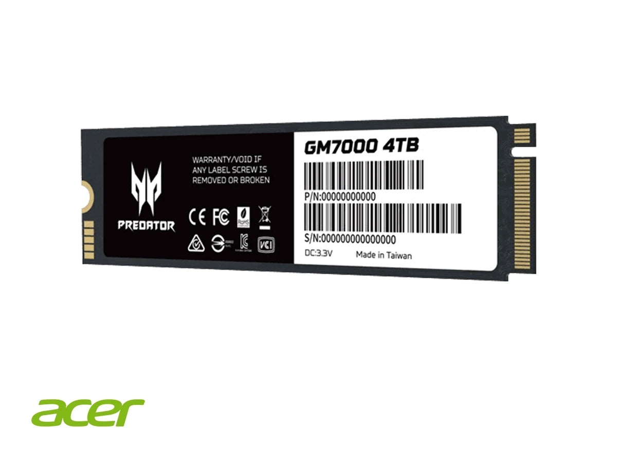 Disco Solido Ssd M.2 Pcie Acer 4tb Predator Gm7000 (bl.9bwwr.107) Gen4x4, Nvme, Para Pc, Laptop, Lectura 7400mb/s